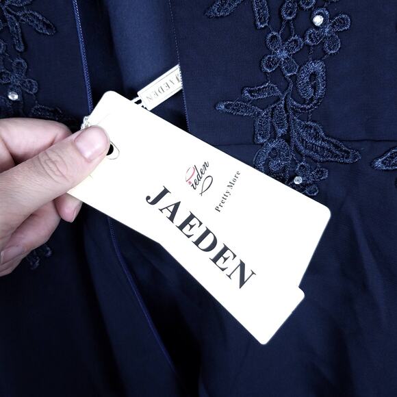 NEW NWT JAEDEN Mother of The Bride or Groom Pantsuit Jumpsuit Navy Blue Size 12 - Picture 8 of 9